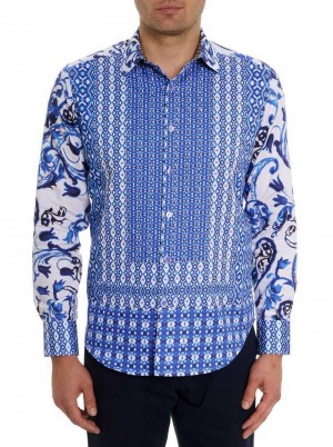 Robert Graham Limited Edition The Thera Long Sleeve Button Down Shirt Blau | 120536-URZ