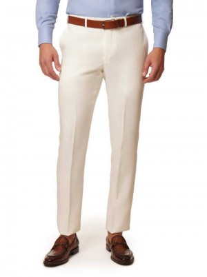 Robert Graham Linen Dress Pant Weiß | 186593-TPS
