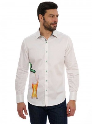Robert Graham Made To Measure Long Sleeve Button Down Shirt Big Weiß | 923064-ROC