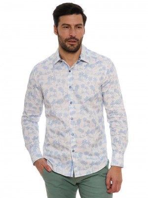 Robert Graham Maris Long Sleeve Button Down Shirt Weiß | 709651-DNG