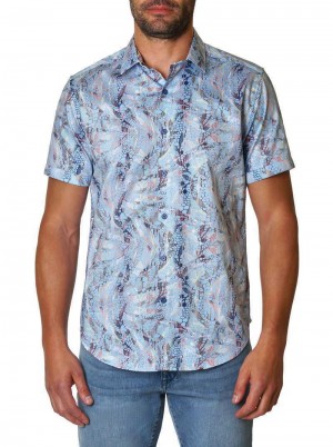 Robert Graham Mckay Short Sleeve Woven Shirt Blau | 461508-DKW
