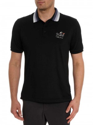 Robert Graham Monkey Business Polo Schwarz | 206389-IWE