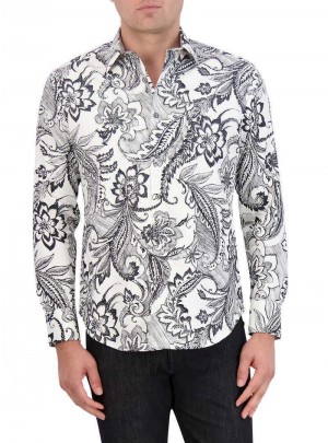 Robert Graham Nadeera Long Sleeve Button Down Shirt Weiß | 601389-ZPD