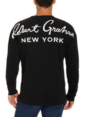 Robert Graham New York Long Sleeve T-shirt Schwarz | 837524-FKO