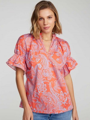 Robert Graham Paige Shirt Rosa | 029416-KJY