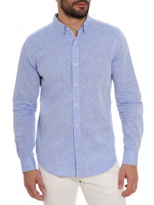 Robert Graham Palmer Long Sleeve Button Down Shirt Blau | 051986-ABT