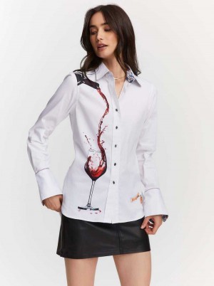 Robert Graham Pinot Noir Shirt Weiß | 092645-TGE