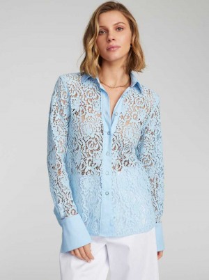 Robert Graham Priscilla Shirt Hellblau | 486239-UHR