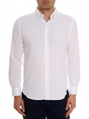 Robert Graham Reid Long Sleeve Button Down Shirt Weiß | 890537-PRS