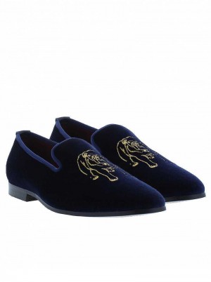 Robert Graham Reisman Smoking Slipper Navy | 209478-YCL