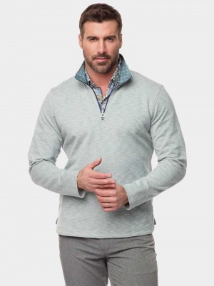 Robert Graham Remo Long Sleeve Knit 1/4 Zip Dunkel | 067159-OSN