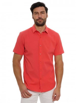 Robert Graham Shark Bite 2 Short Sleeve Button Down Shirt Koralle | 679480-EWO