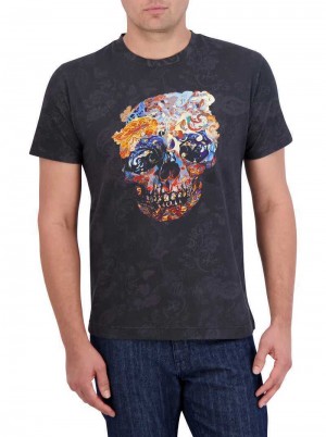 Robert Graham Skull Scrolls T-shirt Schwarz | 163870-RTF