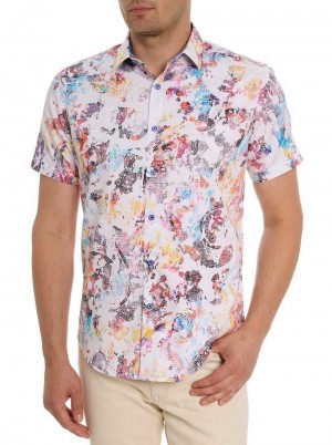 Robert Graham Splash Of Color Short Sleeve Button Down Shirt Classic | 793245-HRI