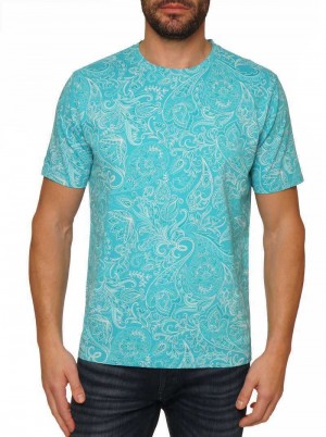 Robert Graham Swanson T-shirt Türkis | 632957-MLH