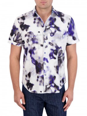 Robert Graham Tasman Short Sleeve Button Down Shirt Blau | 912586-HLO