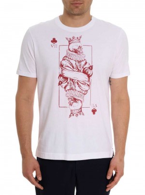 Robert Graham The Skull King T-shirt Weiß | 781206-JTR