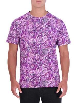 Robert Graham Tobin Graphic T-shirt Lila | 206573-ZYF
