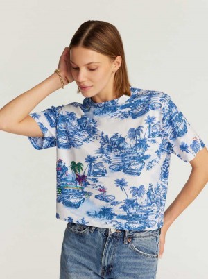 Robert Graham Toile De Joy T-shirt Blau | 452937-SUR