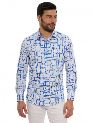 Robert Graham Triton Long Sleeve Button Down Shirt Tall Blau | 975340-KNP