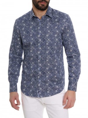 Robert Graham Walpon Long Sleeve Button Down Shirt Blau | 756042-LMT