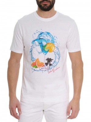 Robert Graham Wavy Ride T-shirt Weiß | 671509-BSP