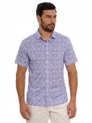 Robert Graham Zambia Short Sleeve Knit Shirt Lila | 706845-QGA
