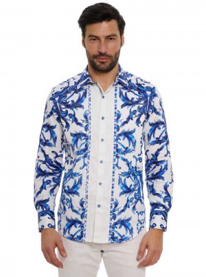 Robert Graham Zuma Long Sleeve Button Down Shirt Blau | 479852-TQL